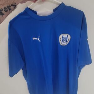 Israel National Soccer Team Puma Jersey Blue Size Large